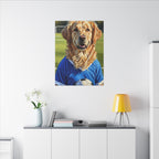 Golden Retriever Oil Painting Soccer Portrait Canvas Wall Art - Dog Lover Gift, Pet Decor for Home, Premium Stretched Canvas Print