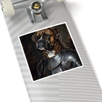 Boxer Medieval Knight Portrait Sticker, Dog Portrait Vinyl Decal, Kiss-Cut Sticker, Boxer Lover Gift