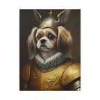 Shih Tzu Medieval Knight Portrait Canvas Wall Art, Regal Dog Painting, Shih Tzu Lover Gift, Stretched Canvas