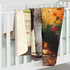 Poodle Watercolor Autumn Path Throw Blanket | Premium Dog Prints | Tritan — view 6 of 9