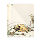 Pug Nursery Storybook canvas print by Tritan, angled view