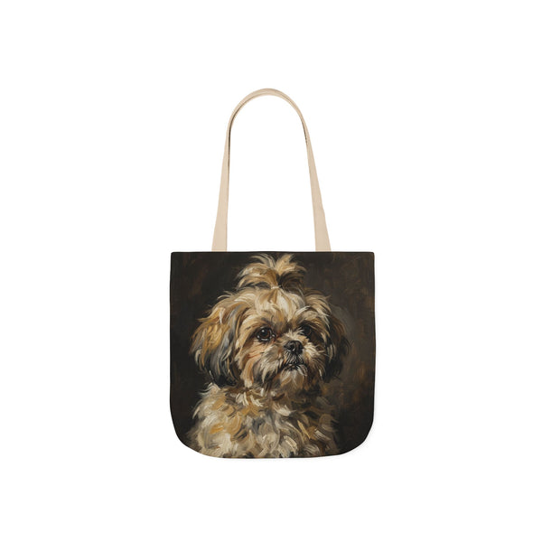Shih Tzu Tote Bag | Painterly Dog Art Canvas Tote | Shih Tzu Mom Gift | Dog Lover Market Bag | Pet Portrait Accessory