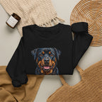 Rottweiler Sweatshirt | Painterly Dog Art Crewneck | Rottie Mom Gift | Cozy Pullover for Dog Lovers | Pet Portrait Apparel