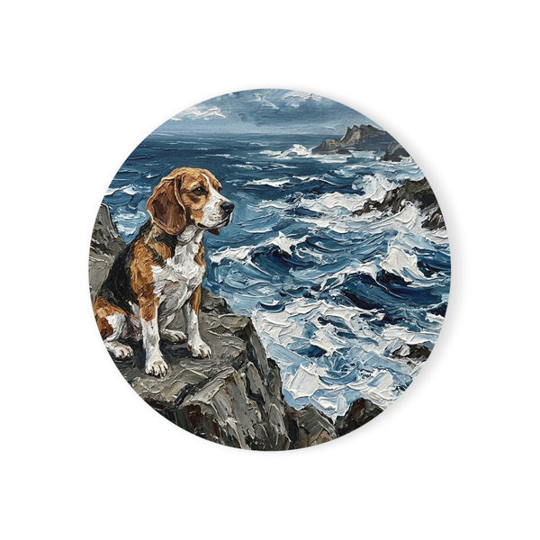 Beagle Coastal Cliffside Gift Set — Mug + Coaster + Sticker | Tritan — Lifestyle View