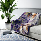 Australian Shepherd Watercolor Lavender Fields Throw Blanket | Premium Dog Art | Tritan