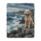 Acrylic Gallery Print Poodle - Coastal Cliffside | Sherpa Fleece Blanket — secondary view
