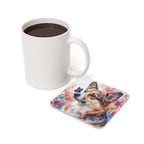 Corgi Watercolor Butterfly Bloom Drink Coaster | Premium Dog Art | Tritan