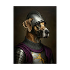 Great Dane Medieval Knight Portrait Matte Poster, Regal Dog Art Print, Great Dane Lover Gift, Wall Art