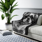 Shih Tzu Charcoal Portrait Sherpa Fleece Blanket | Dog Lover Gift — view 5 of 9
