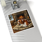 Acrylic Cavalier King Charles Spaniel - Winter Hearth | Kiss-Cut Stickers