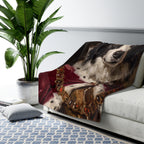 Border Collie Kings & Queens Royal Portrait Regal Throw Blanket | Premium Dog Art | Tritan