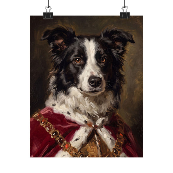 Border Collie Kings & Queens Royal Portrait Matte Poster, Regal Dog Art Print, Border Collie Lover Gift, Wall Art