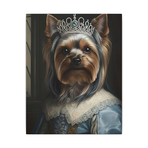 Yorkshire Terrier Kings & Queens Royal Portrait Canvas Wall Art, Regal Dog Painting, Yorkshire Terrier Lover Gift, Stretched Canvas