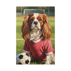 Cavalier King Charles Spaniel Oil Painting Soccer Portrait Canvas Wall Art | Cavalier Gift | Dog Decor