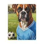 Boxer Dog Oil Painting Soccer Portrait Canvas Wall Art Decor Gift for Dog Lover