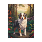 Australian Shepherd Stained Glass Wall Art, Aussie Dog Lover Gift, Pet Portrait Canvas Print Decor