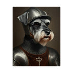 Miniature Schnauzer Medieval Knight Portrait Matte Poster, Regal Dog Art Print, Miniature Schnauzer Lover Gift, Wall Art