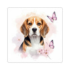 Beagle Watercolor Butterfly Bloom Kiss-Cut Stickers | Premium Dog Prints | Tritan — primary view