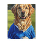 Golden Retriever Oil Painting Soccer Portrait Canvas Wall Art - Dog Lover Gift, Pet Decor for Home, Premium Stretched Canvas Print