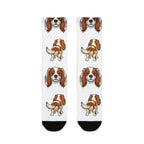 Cavalier King Charles Spaniel Socks | Fun All Over Print Dog Socks | Cavalier Mom Gift | Cute Crew Socks for Dog Lovers | Stocking Stuffer