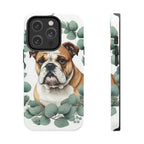 English Bulldog Watercolor Botanical Wreath Phone Case | Premium Dog Prints | Tritan — secondary view