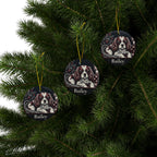 Pack of 3 Cavalier King Charles Spaniel Christmas ornaments on a Christmas tree