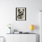 Yorkshire Terrier Charcoal Portrait Canvas Wall Art | Yorkie Dog Lover Gift | Pet Memorial Decor | Stretched Canvas Print