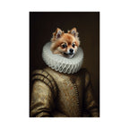 Pomeranian Renaissance Royal Portrait Matte Poster, Regal Dog Art Print, Pomeranian Lover Gift, Wall Art