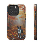 Acrylic Boston Terrier - Autumn Woods | Tough Phone Case