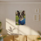 Boston Terrier Oil Painting Soccer Portrait Canvas Wall Art - Dog Lover Gift, Pet Decor, Sports Fan Home Art