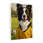 Border Collie Oil Painting Soccer Portrait Stretched Canvas Wall Art | Energetic Dog Lover Gift | Premium Pet Decor