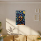 Rottweiler Post-Impressionist Oil Painting Canvas Wall Art Decor | Rottie Dog Lover Gift | Premium Pet Portrait Print