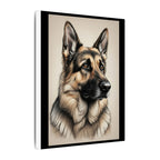 German Shepherd Watercolor Canvas Print, GSD Dog Wall Art, Pet Lover Gift, Home Decor Art for Dog Owners, Dog Memorial Gift, Large Canvas