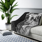 German Shepherd Charcoal Portrait Throw Blanket | Premium Dog Art | Tritan