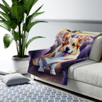 Corgi Watercolor Lavender Fields Throw Blanket | Premium Dog Prints | Tritan — view 5 of 9