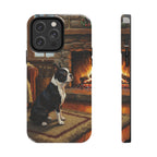 Acrylic Boston Terrier - Winter Hearth | Tough Phone Case