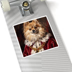 Pomeranian Kings & Queens Royal Portrait Sticker, Dog Portrait Vinyl Decal, Kiss-Cut Sticker, Pomeranian Lover Gift