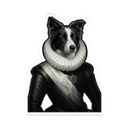 Border Collie Renaissance Royal Portrait Sticker, Dog Portrait Vinyl Decal, Kiss-Cut Sticker, Border Collie Lover Gift