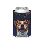 Jack Russell Terrier Can Cooler, America 250 Patriotic Dog Gift, America 250 Pattern JRT Beer Cozie, Dog Mom Drinkware Accessory, Summer Party Dec