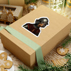 Dachshund Medieval Knight Portrait Sticker, Dog Portrait Vinyl Decal, Kiss-Cut Sticker, Dachshund Lover Gift