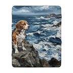 Acrylic Gallery Print Beagle - Coastal Cliffside | Sherpa Fleece Blanket — view 3 of 9