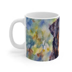 Rottweiler Watercolor Ceramic Coffee Mug 11oz, Soft Dog Painting, Rottweiler Lover Gift