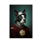 Boston Terrier Medieval Knight Portrait Matte Poster, Regal Dog Art Print, Boston Terrier Lover Gift, Wall Art