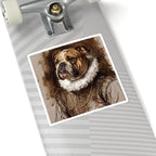English Bulldog Renaissance Royal Portrait Sticker, Dog Portrait Vinyl Decal, Kiss-Cut Sticker, English Bulldog Lover Gift