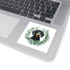 Dachshund Watercolor Botanical Wreath Kiss-Cut Stickers | Premium Dog Prints | Tritan — view 5 of 12