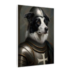 Border Collie Medieval Knight Portrait Canvas Wall Art, Regal Dog Painting, Border Collie Lover Gift, Stretched Canvas