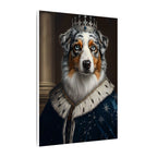 Australian Shepherd Renaissance Royal Portrait Canvas Wall Art, Regal Dog Painting, Australian Shepherd Lover Gift, Stretched Canvas