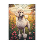 Poodle Stained Glass Stretched Canvas Wall Art Print | Dog Lover Gift | Elegant Pet Portrait Home Decor for Dog Mom