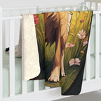 Golden Retriever Low Poly Prairie Sherpa Fleece Blanket | Dog Lover Gift