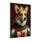 Pembroke Welsh Corgi Medieval Knight Portrait Canvas Wall Art, Regal Dog Painting, Pembroke Welsh Corgi Lover Gift, Stretched Canvas